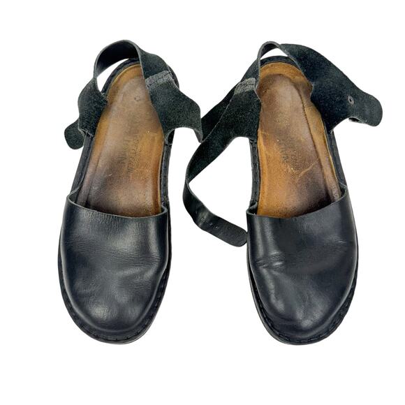 Naot Black Leather Closed Toe Slingback Wedge Sandal Sz 39/ 8-8.5 Comfort Soft - Picture 5 of 13